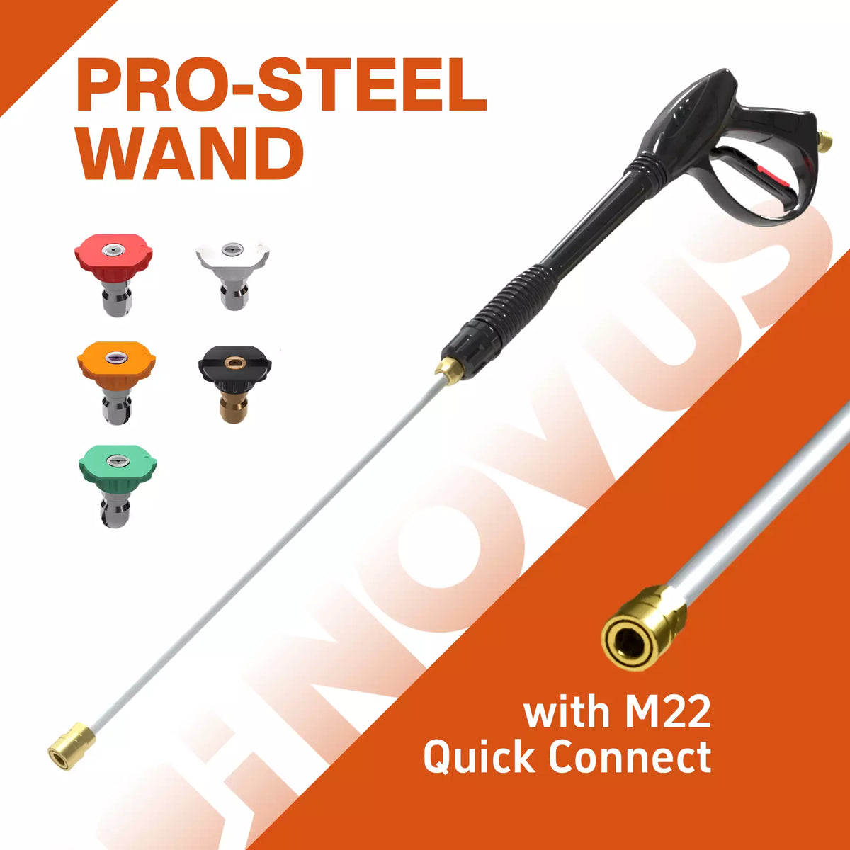 NOVUS Gas Pressure Washer, 3100 PSI 2.5 GPM Power Washer, 30FT Hose, 5 Nozzles, Onboard Soap Tank, Steel Spray Wand, Portable Gas Powered Pressure Washer for Vehicles Driveways Patios Fences Furniture