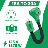 15 Amp To 30 Amp RV Power Adapter Cord