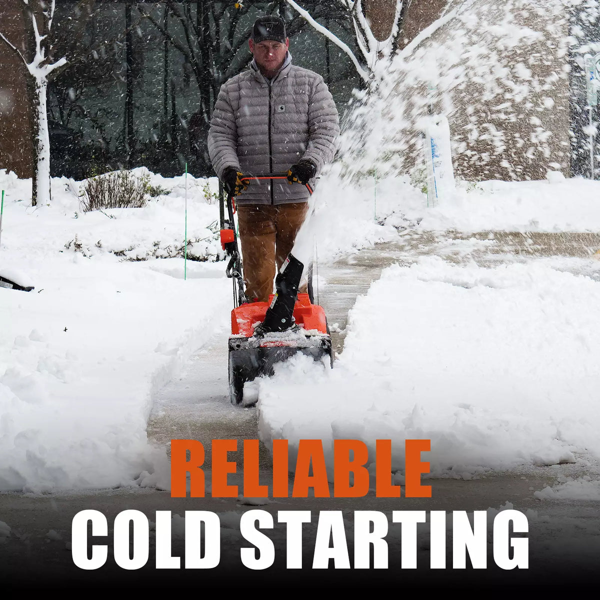NOVUS Single Stage Gas Snow Blower, 18" Clearing Width, 10.5" Clearing Depth, 190° Remote Chute Control, Compact, Lightweight Design, Steel-Reinforced Rubber Auger, Recoil Start