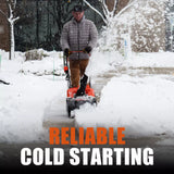 NOVUS Single Stage Gas Snow Blower, 18" Clearing Width, 10.5" Clearing Depth, 190° Remote Chute Control, Compact, Lightweight Design, Steel-Reinforced Rubber Auger, Recoil Start