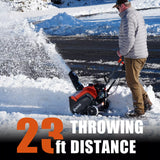 NOVUS Single Stage Gas Snow Blower, 18" Clearing Width, 10.5" Clearing Depth, 190° Remote Chute Control, Compact, Lightweight Design, Steel-Reinforced Rubber Auger, Recoil Start