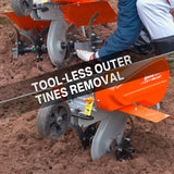 NOVUS 212cc 4 Cycle Front Tine Tiller Cultivator, Tilling Width Adjustment 12"-21", Forward and Reverse Controls, Airless Tires, Powerfull Gas Tiller for Gardening Weeding Cultivating Digging
