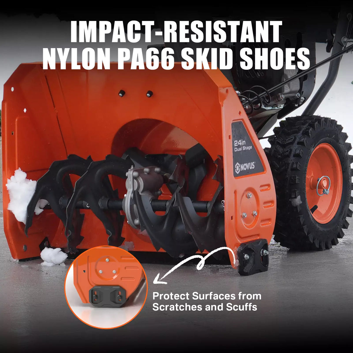 NOVUS Gas Snow Blower 24 Inch, 2 Stage Self Propelled Snow Thrower, 212cc OHV Snow Engine with Electric Start, Steel Auger, LED Headlight, 190° Chute Rotation, Up to 40ft Throwing Distance