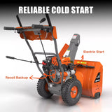 NOVUS Gas Snow Blower 24 Inch, 2 Stage Self Propelled Snow Thrower, 212cc OHV Snow Engine with Electric Start, Steel Auger, LED Headlight, 190° Chute Rotation, Up to 40ft Throwing Distance
