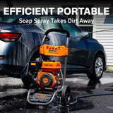 NOVUS Gas Pressure Washer, 3100 PSI 2.5 GPM Power Washer, 30FT Hose, 5 Nozzles, Onboard Soap Tank, Steel Spray Wand, Portable Gas Powered Pressure Washer for Vehicles Driveways Patios Fences Furniture