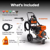 NOVUS Gas Pressure Washer 3500 PSI 2.6 GPM, 212cc Engine | with Onboard Soap Tank, 5 Nozzles, Spray Gun, Wand, 30-ft Hose,for Driveways, Concrete, Patios, and Home Outdoor Cleaning