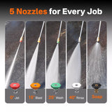 NOVUS Gas Pressure Washer 3500 PSI 2.6 GPM, 212cc Engine | with Onboard Soap Tank, 5 Nozzles, Spray Gun, Wand, 30-ft Hose,for Driveways, Concrete, Patios, and Home Outdoor Cleaning
