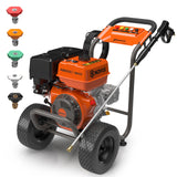 NOVUS Gas Pressure Washer 4400 PSI 4.2 GPM 420CC Engine, Commercial Power Washer with Industrial AR Triplex Pump, 50FT Extra-Long Hose, 5 Quick Connect Nozzles, Spray Gun and 31" Wand