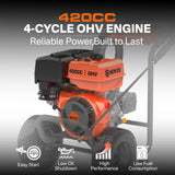 NOVUS Gas Pressure Washer 4400 PSI 4.2 GPM 420CC Engine, Commercial Power Washer with Industrial AR Triplex Pump, 50FT Extra-Long Hose, 5 Quick Connect Nozzles, Spray Gun and 31" Wand